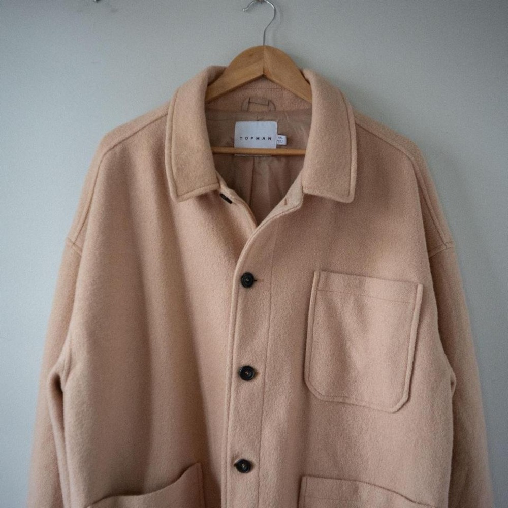 Topman Camel Button Down Coat - image 2
